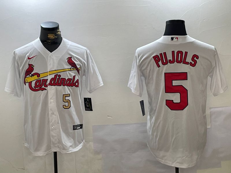 Men St.Louis Cardinals 5 Pujols White Game 2024 Nike MLB Jersey style 2